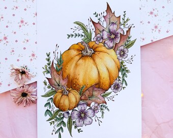 Pumpkins Fall Aesthetic Watercolour [PRINT]