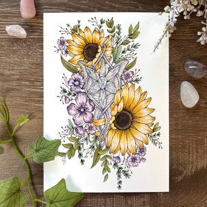 Evenstar Art Print: Sunflower Fantasy, Tolkien Inspired Decor (6x8&quot;)