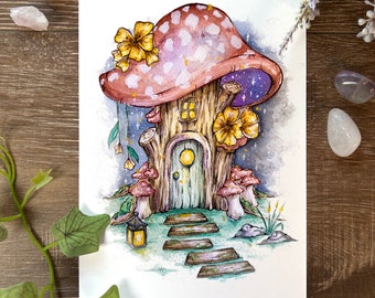 Mushroom Fairy Home Art Print