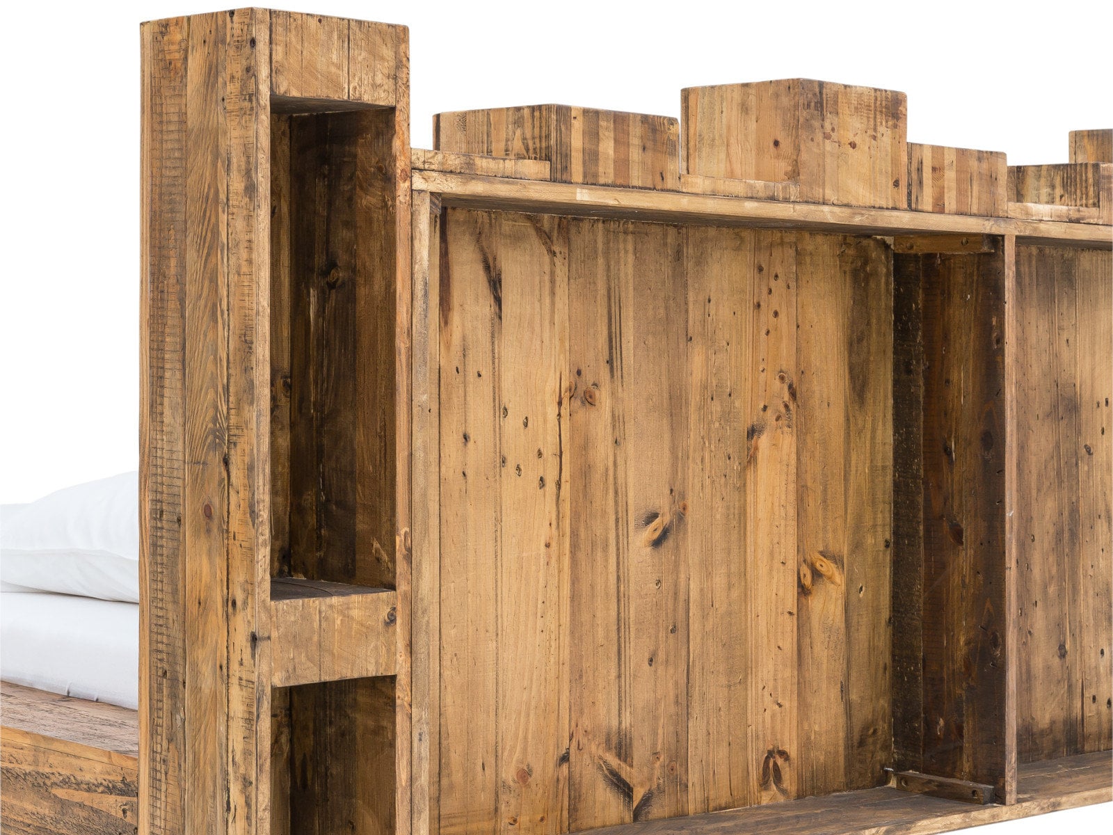 Cama Woodkings 180x200 Cama doble Havelock pino reciclado dormitorio  rústico diseño de madera maciza cama doble Muebles naturales macizos  Muebles de madera real -  España