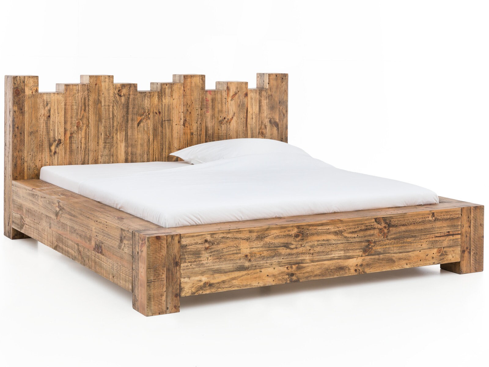 Woodkings Cama Kingsburgh 180x200 Cama de madera Estructura de cama Cama  doble Cama de matrimonio Muebles de dormitorio de pino reciclado -   México