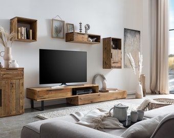 Woodkings Lowboard Auckland TV furniture TV bench variable TV base cabinet solid wood recycled pine living room furniture