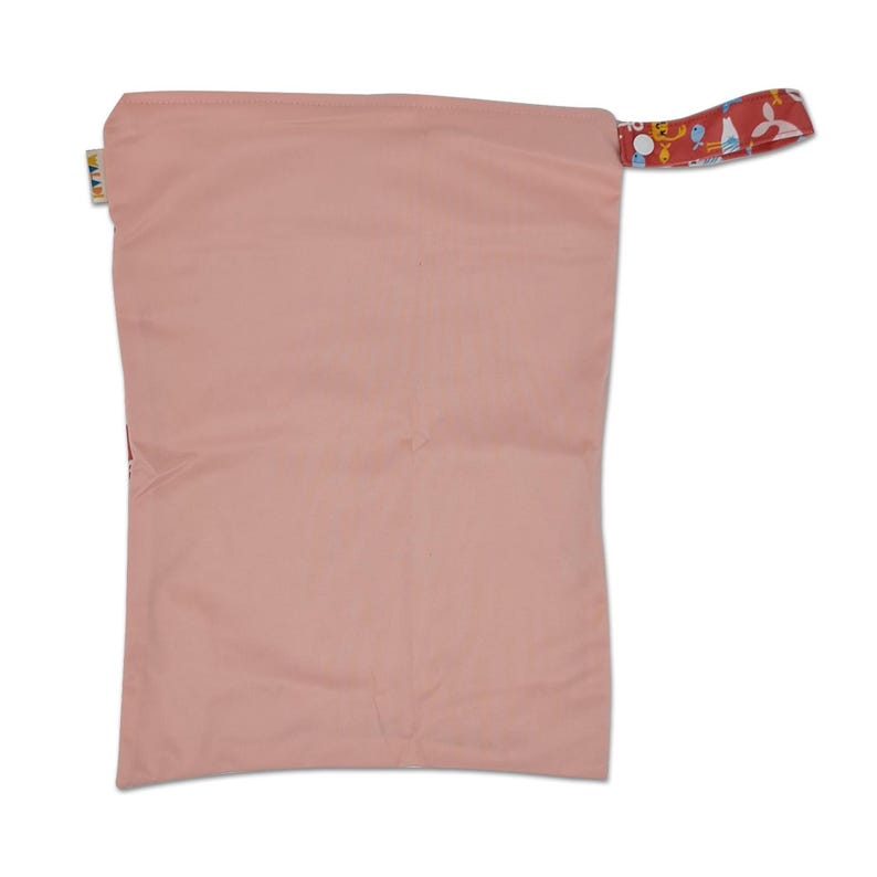 Medium Waterproof Wet Bag with Zip 30 x 40cm - Pink Whales image 2
