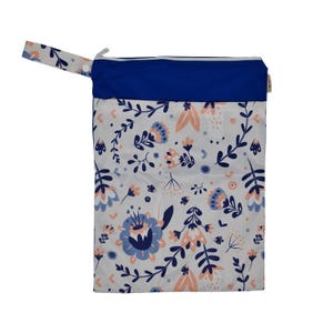 Medium Waterproof Wet Bag with Zip 30 x 40cm - Floral Design image 1