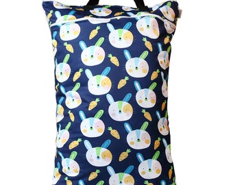 Waterproof Double Zip Large Wet Bag Bunny 40x70cm