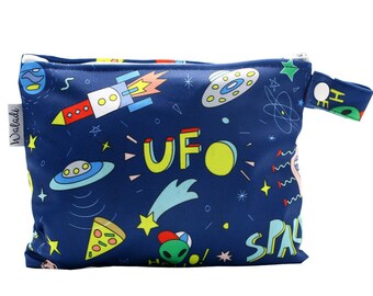 Small Waterproof Wet Bag with Zip 19 x 16cm - Space