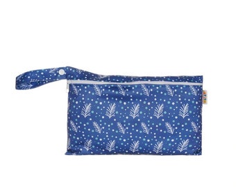 Pouch Wet Bag - Navy Leaves