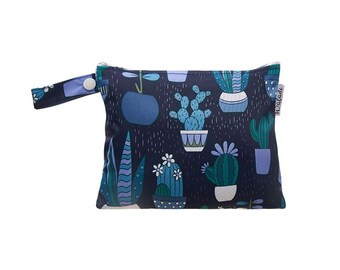 Small Waterproof Wet Bag with Zip 19 x 16cm - Cactus Design