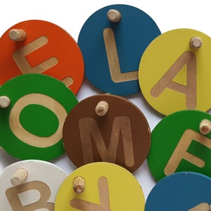 Carta alfabética única para la casa de juegos de madera LiL HOUSE Montessori; Tamaño L; Casa de juegos interior; Casa de juegos al aire libre; Casa de actividades; Habitación para niños