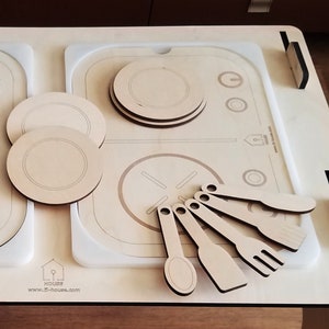 LiL HOUSE speelkeukeninzet voor Trofast bak IKEA Flisat tafel, Flisat keukeninzet, Houten inzet IKEA Sensory Bin inzet, Flisat Trofast