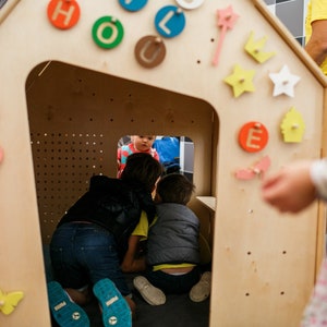 Doors for LiL HOUSE Montessori wooden playhouse; S size; Indoor playhouse; Outdoor playhouse; Activity house; Kids room decor; Accessory