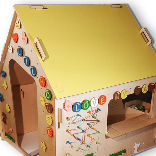 Lil HOUSE Educational Montessori Wooden Playhouse S Size Etsy