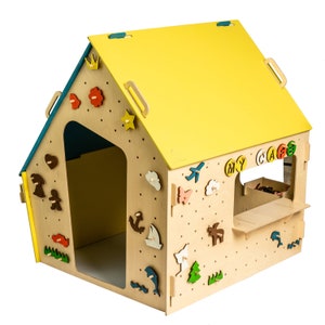 LiL HOUSE® educational Montessori wooden playhouse, S size; Play house for kids; Indoor playhouse; Outdoor playhouse; Kids room decor