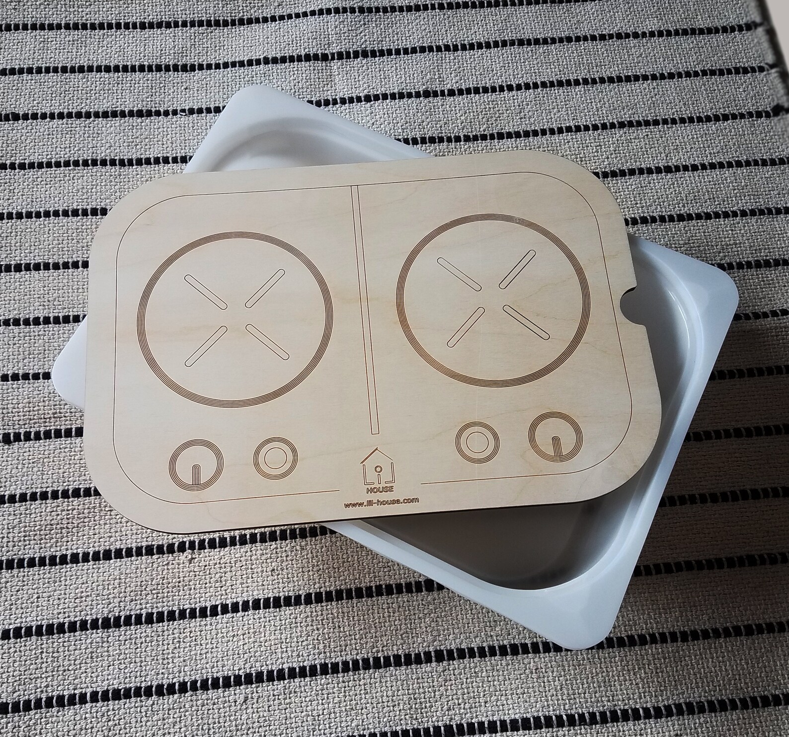 Lil HOUSE Playkitchen Insert for Trofast Bin IKEA Flisat Table, Flisat