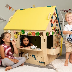 LiL HOUSE® educational Montessori wooden playhouse, S size; Play house for kids; Indoor playhouse; Outdoor playhouse; Kids room decor
