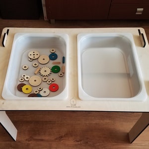 LiL HOUSE Sensory table with bins, Sensory table with lid, Sensory table for toddler, Activity table for kids, Sensory table insert, fillers