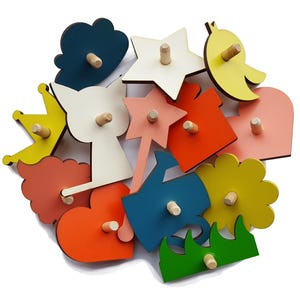LiL HOUSE playhouse theme shape set; Montessori wooden playhouse; educational toy; activity house; baby gift; personalization; eco wood toy