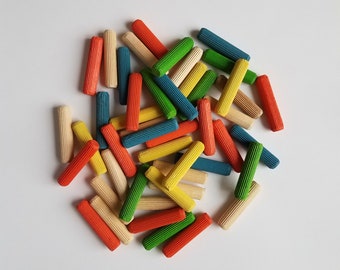 LiL HOUSE 木製ペグ カラフル ペグボードインサート Trofast ビン IKEA Flisat テーブル用、IKEA Flisat Trofast センサリービンインサート用、エコロジカル