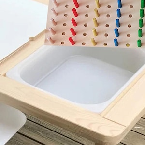 LiL HOUSE® pegboard insert for Trofast bin IKEA Flisat table, Flisat insert peg board, Wooden Insert IKEA Sensory Bin Insert, Flisat Trofast