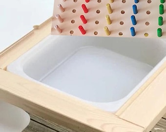 LiL HOUSE® pegboard insert for Trofast bin IKEA Flisat table, Flisat insert peg board, Wooden Insert IKEA Sensory Bin Insert, Flisat Trofast