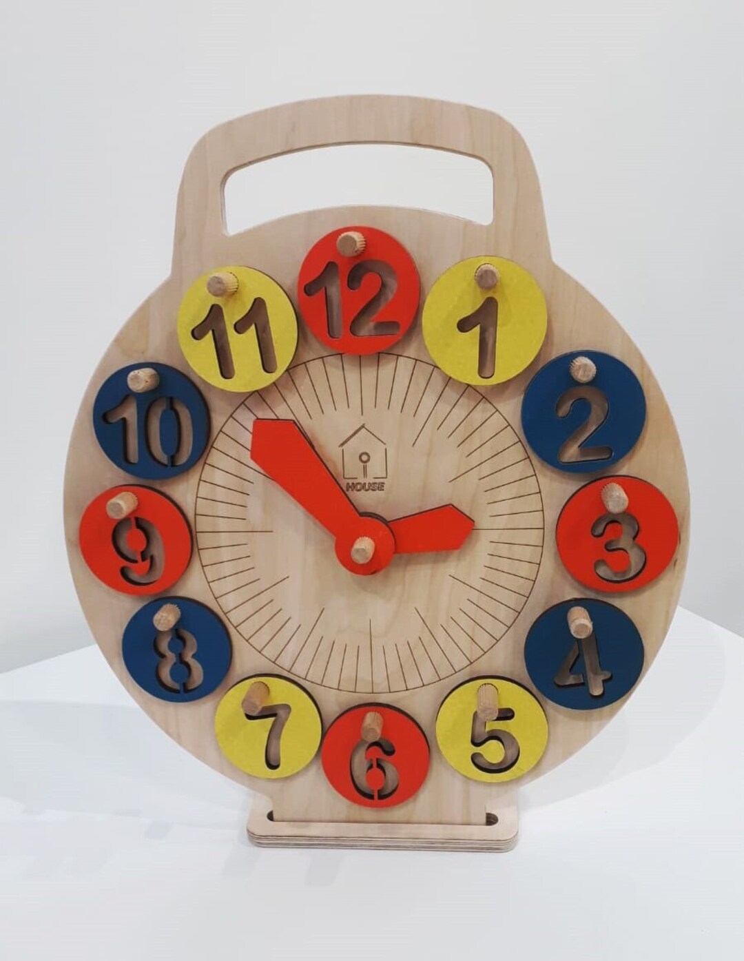 Lil HOUSE Kids Learning Clock Montessori Toy Educational Etsy