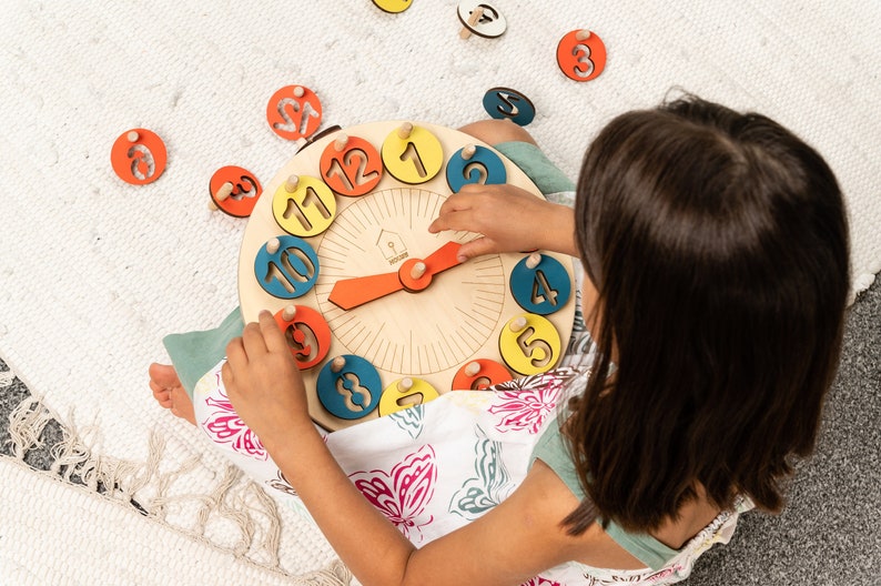 Lil HOUSE Kids Learning Clock Montessori Toy Educational Etsy