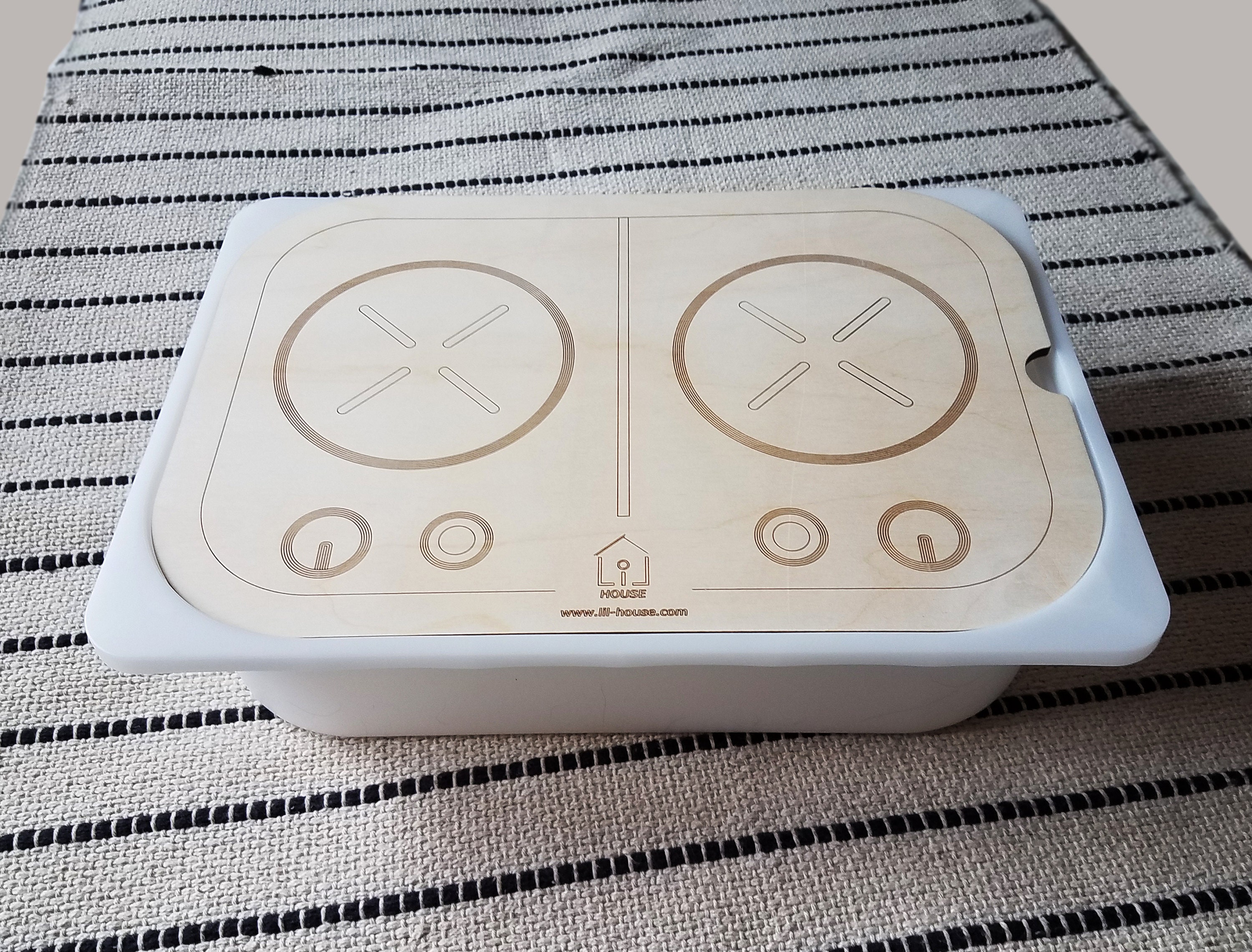 Lil HOUSE Playkitchen Insert for Trofast Bin IKEA Flisat Table, Flisat