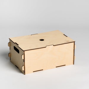 LiL HOUSE wooden storage box, S size; Wooden box; Box with lid; Toy box; Toy organizer; Toy storage box; Wood box; Natural; Ecological; Gift