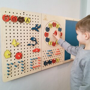 LiL HOUSE kids activity board, L size Busy boardBusyboardActivity boardMontessori toyActivity toyGeoboardGeo boardPegboardPeg board image 2