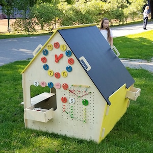 LiL HOUSE® educational Montessori wooden playhouse, S size; Play house for kids; Indoor playhouse; Outdoor playhouse; Kids room decor; Eco