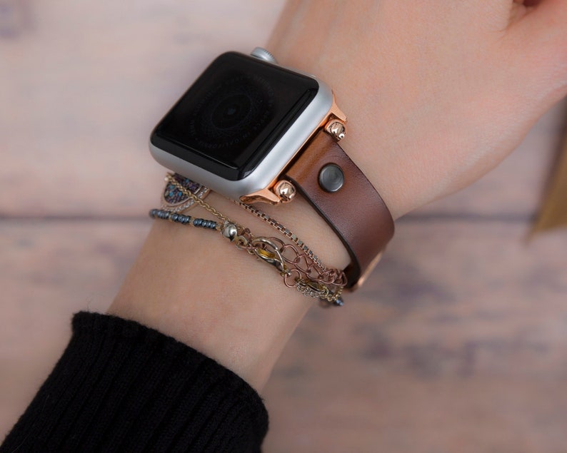 Apple Watch Band 40mm women leather beaded iwatch band 38mm | Etsy