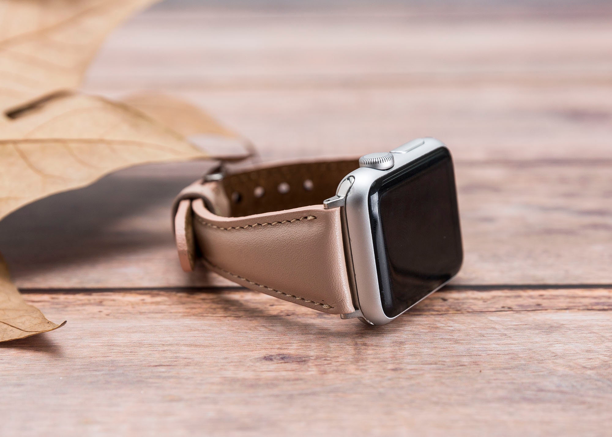 Apple Watch Band Genuine Leather Nude/pink Slim / Compatible | Etsy India