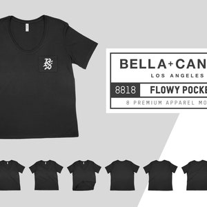 Bella Canvas 8818 Flowy Pocket T-Shirt Mockups