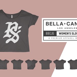 Bella Canvas 8816 Frauen Slouchy T-Shirt Mockups