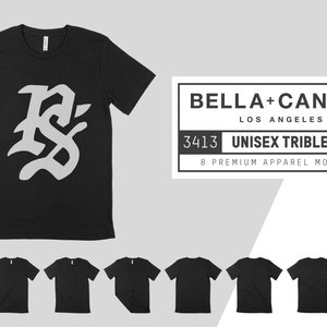 Bella Canvas 3413 Unisex Triblend T-Shirt Mockups