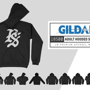 Gildan 18500 Erwachsene Kapuzen Sweatshirt Mockups