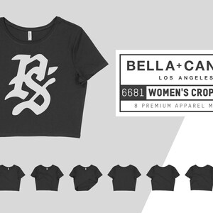 Bella Canvas 6681 Frauen Crop T-Shirt Mockups