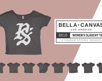Bella Canvas 8816 Women's Slouchy T-Shirt Mockups