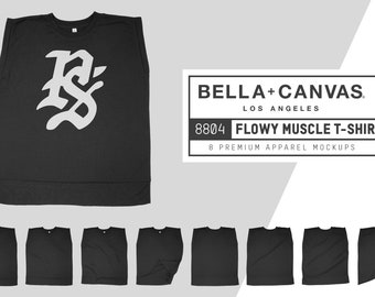 Bella Canvas 8818 Flowy Pocket T Shirt Mockups Etsy
