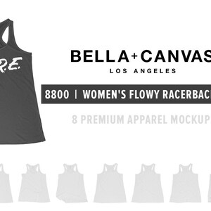 Bella Canvas 8800 Frauen Flowy Racerback Tank Mockups
