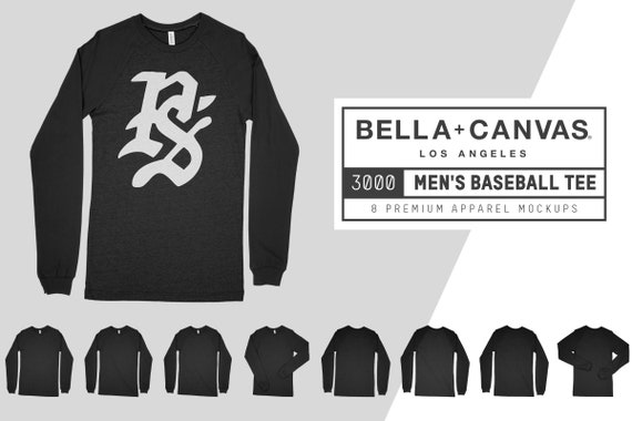 Bella Canvas 3000 Men S Baseball T Shirt Mockups Etsy