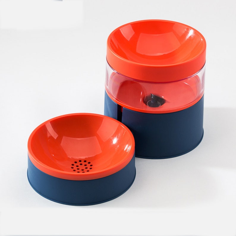 Minimalist Modern Pet Feeding and Drinking Bowl Combo Blue/Orange