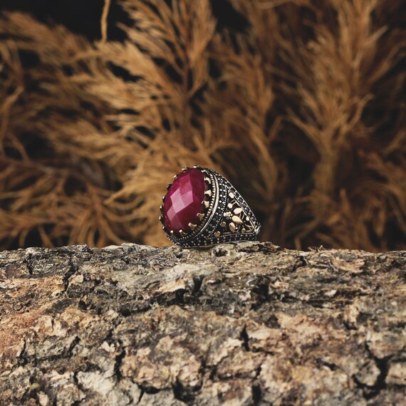 Ruby stone outlet men's ring