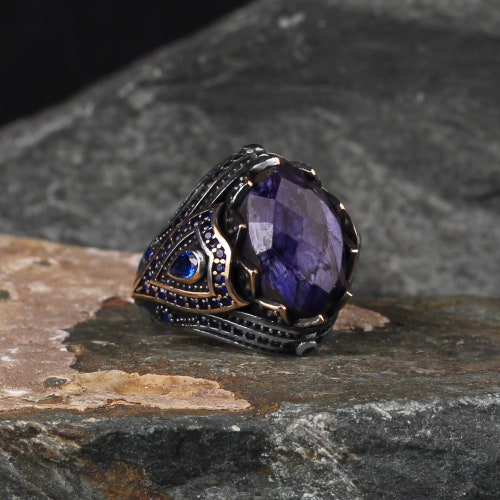 Lapis Lazuli Men's Ring 925 Solid Sterling Silver Blue - Etsy