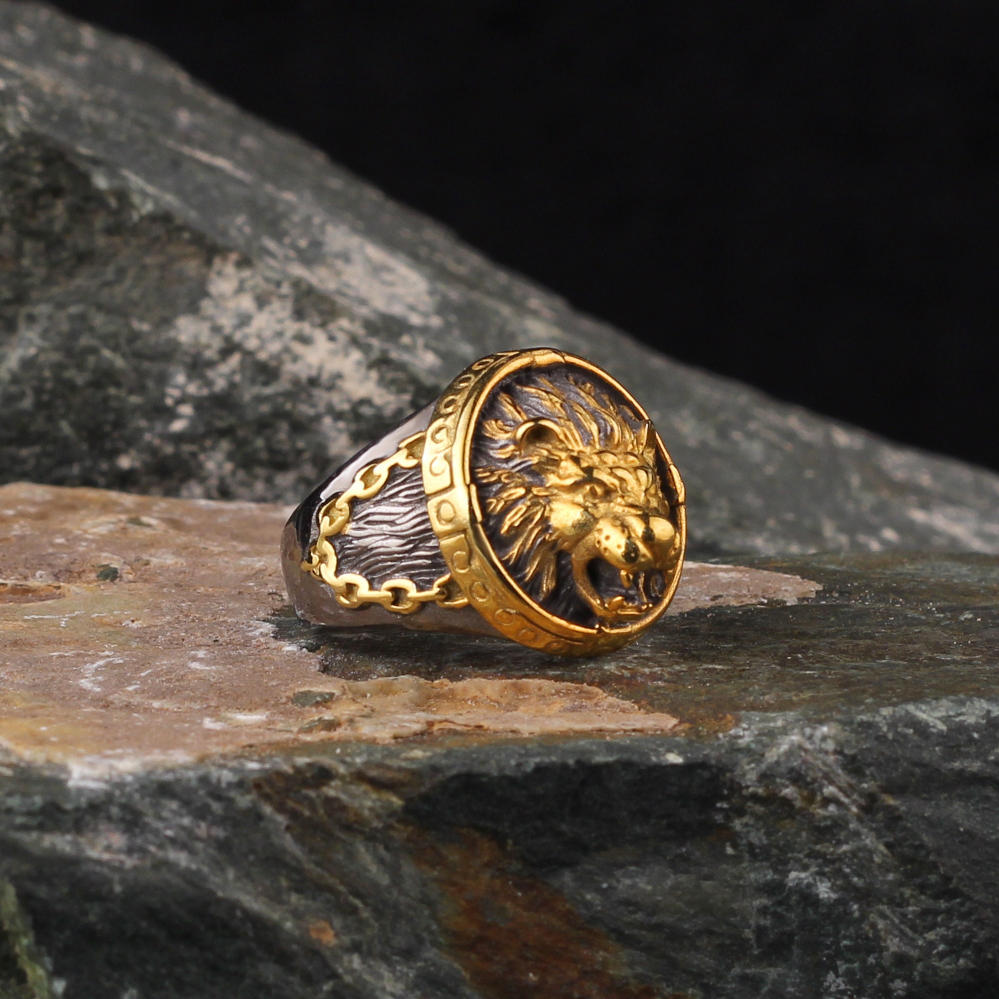Bague homme lion or new arrivals