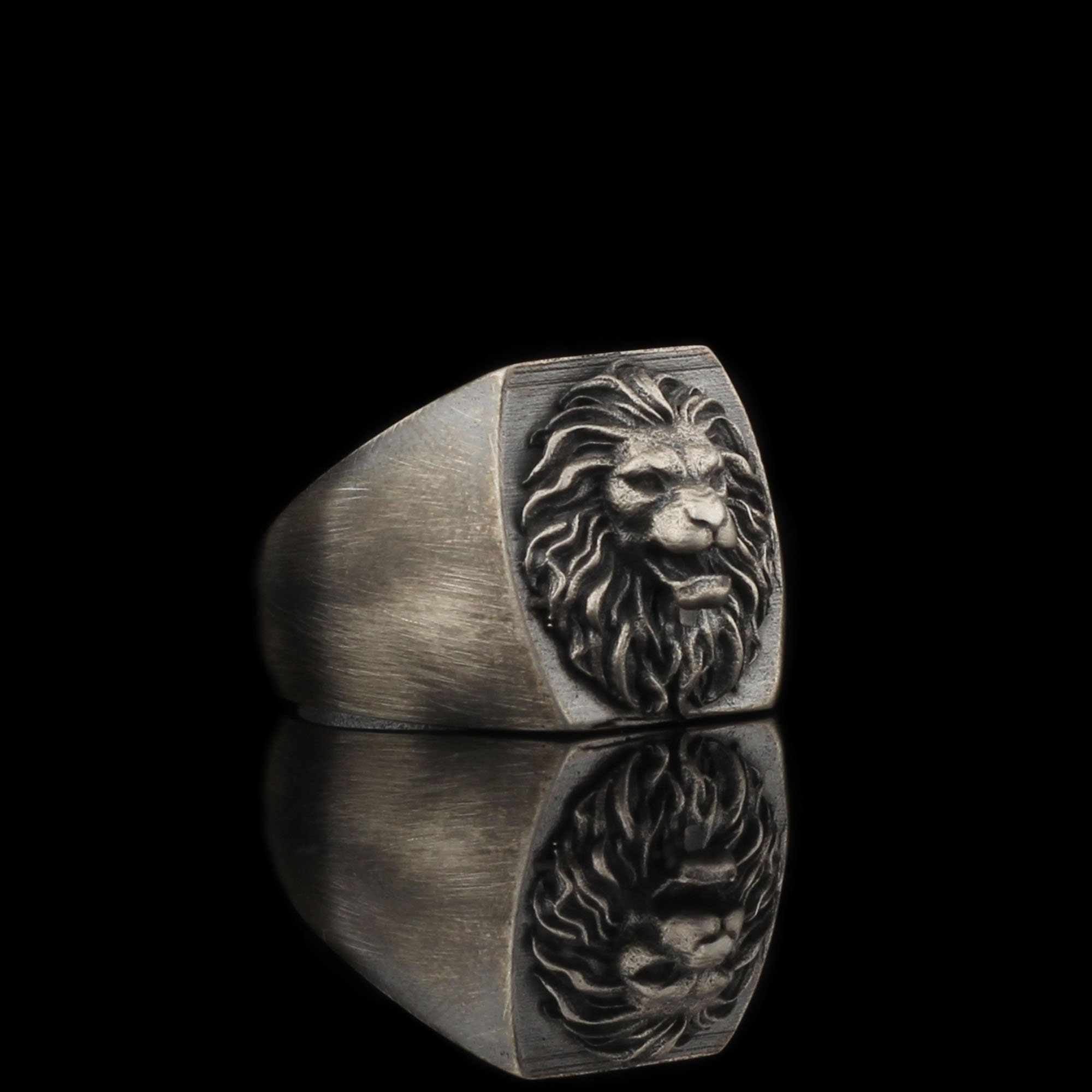 Sterling Silver 23mm Oxidized Lion Engagement Ring Sterling Silver 23mm Oxidized Lion Engagement Ring