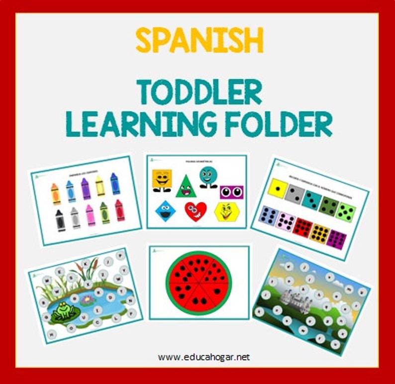 SPANISH Learning Folder ages 35 Cuadernillo Interativo En Español Etsy