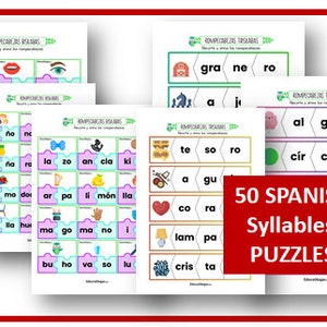 50 syllabes ESPAGNOL Puzzle (Silabas)