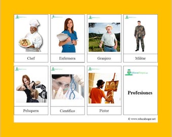 Profissões - 24 cartões Montessori ESPANHOL