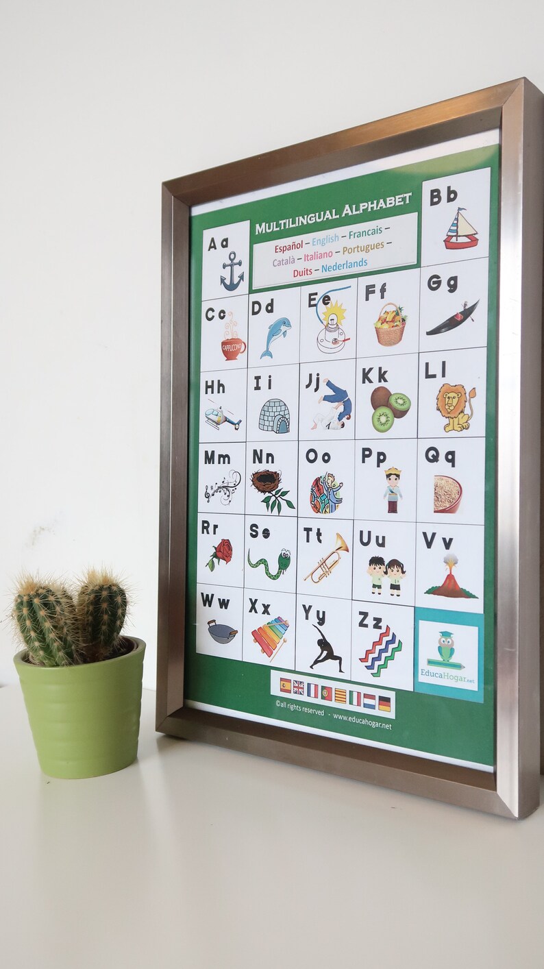 One Alphabet for 8 Languages - Multilingual Alphabet - Etsy